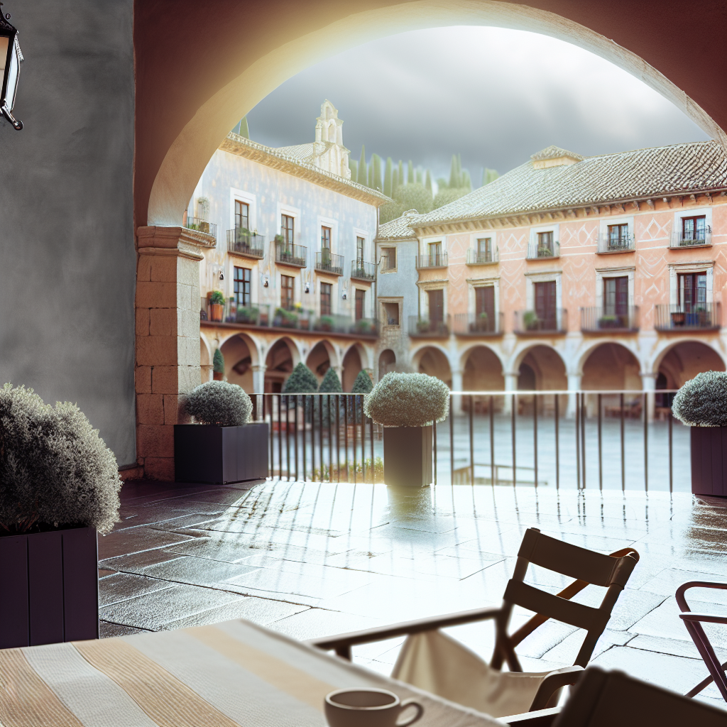 Morning coffee at peaceful cafe terrace